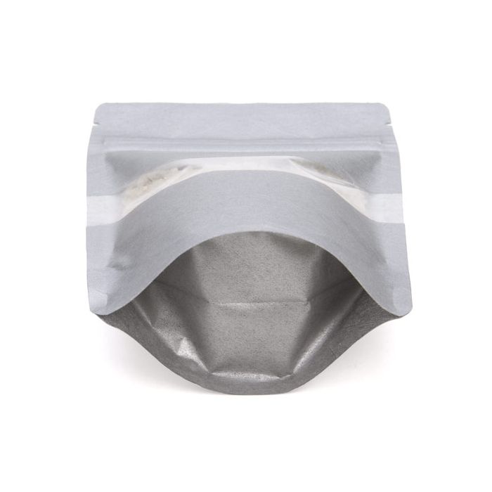 Stand Up Pouches Rice Paper Silver with Window 10.2x6x15.2cm | 57 grams (100 pieces) [ZBGR2S]