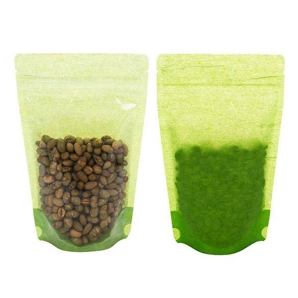 Stand Up Pouches Rice Paper Transparent/Green 13x7.9x20.6cm | 113 grams (100 pieces) [ZBGR3GRC]