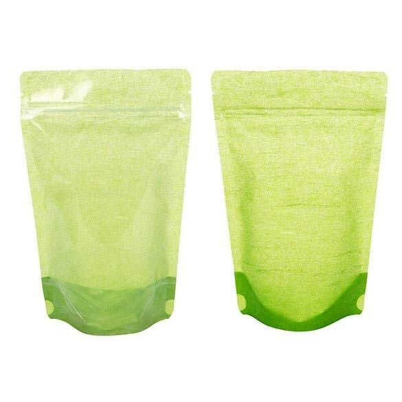 Stand Up Pouches Rice Paper Transparent/Green 13x7.9x20.6cm | 113 grams (100 pieces) [ZBGR3GRC]