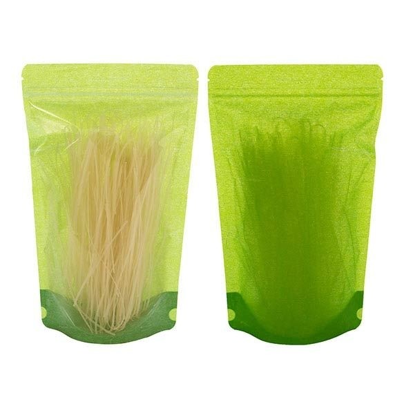 Stand Up Pouches Rice Paper Transparent/Green 17x9x28cm | 340 grams (100 pieces) [ZBGR4GRC]