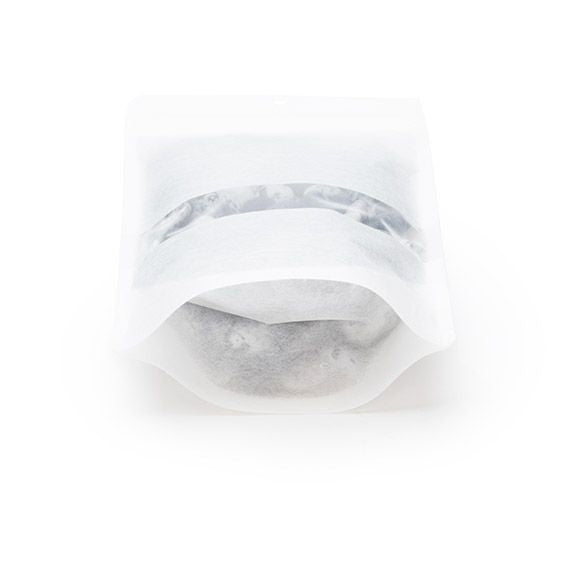 Stand Up Pouches Rice Paper White 15x9x23.2cm | 312 grams with hang hole (100 pieces) [ZBGR7WH]