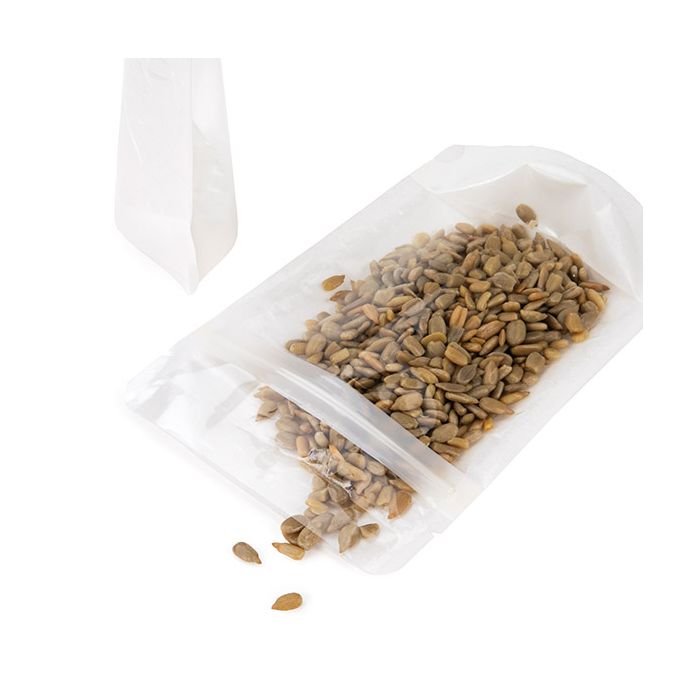 Eco Friendly Stand Up Pouches Rice Paper Transparent/White With Hanghole 10,2x6x15,2 cm (100 pieces) [ZBGRC2CW]