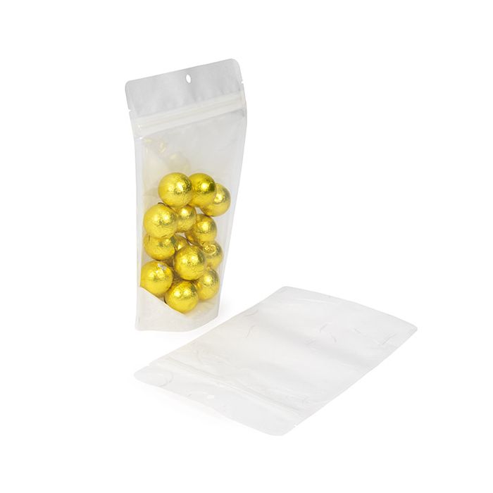 Eco Friendly Stand Up Pouches Rice Paper Transparent/White With Hanghole 13x7,9x20,6 cm (100 pieces) [ZBGRC3CW]