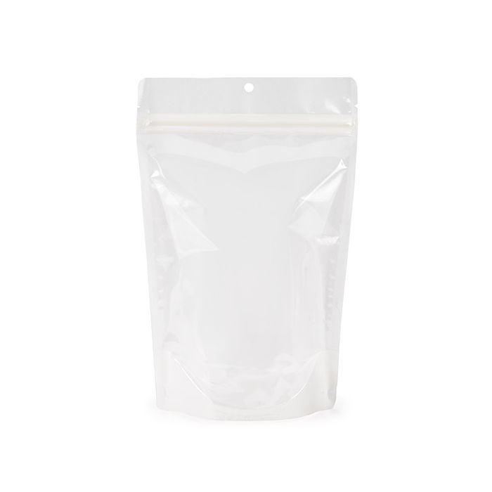 Eco Friendly Stand Up Pouches Rice Paper Transparent/White With Hanghole 14,9x8,9x23,2 cm (100 pieces) [ZBGRC7CW]