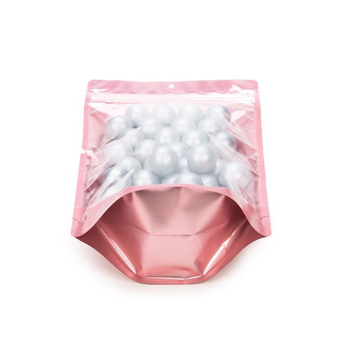 Stand Up Pouches Transparent/Rosé Gold 17.1x8.9x28.6cm | 340 grams (100 pieces) [ZBGRG4]