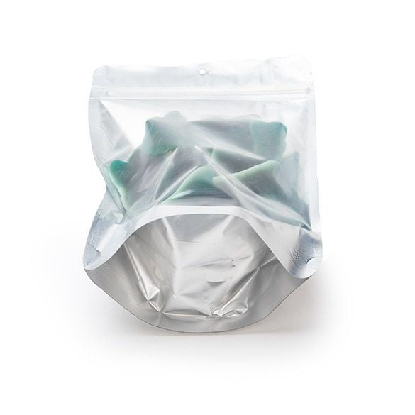 Stand Up Pouches Transparent/Silver 13x7x20.5cm | 113 grams with hang hole (100 pieces) [ZBGS3H]