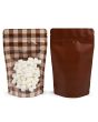 Stand Up Pouches Kraft/ Brown Plaid 13x7,9x20,6 cm (25 pieces) [ZBGSW3BRP]