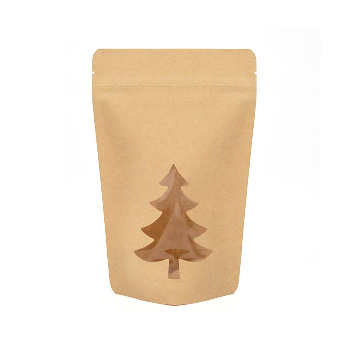 Stand Up Pouches Kraft With Tree Window 13x7,9x20,6 cm (25 pieces) [ZBGSW3KT]