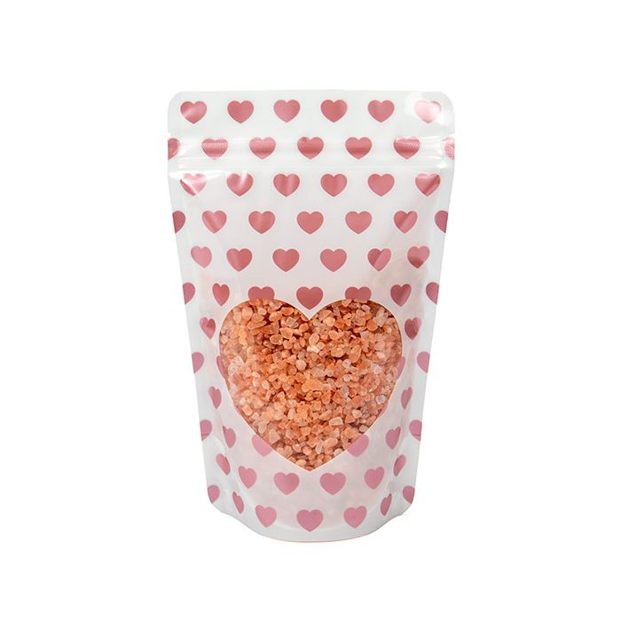 Stand Up Pouches White With Hearts 13x7,9x20,6 cm (25 pieces) [ZBGSW3MH]