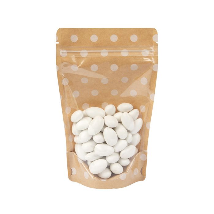 Stand Up Pouches Transparent/Kraft with Dots Pattern 13x7,9x20,6 cm (25 pieces) [ZBGSW3SD]