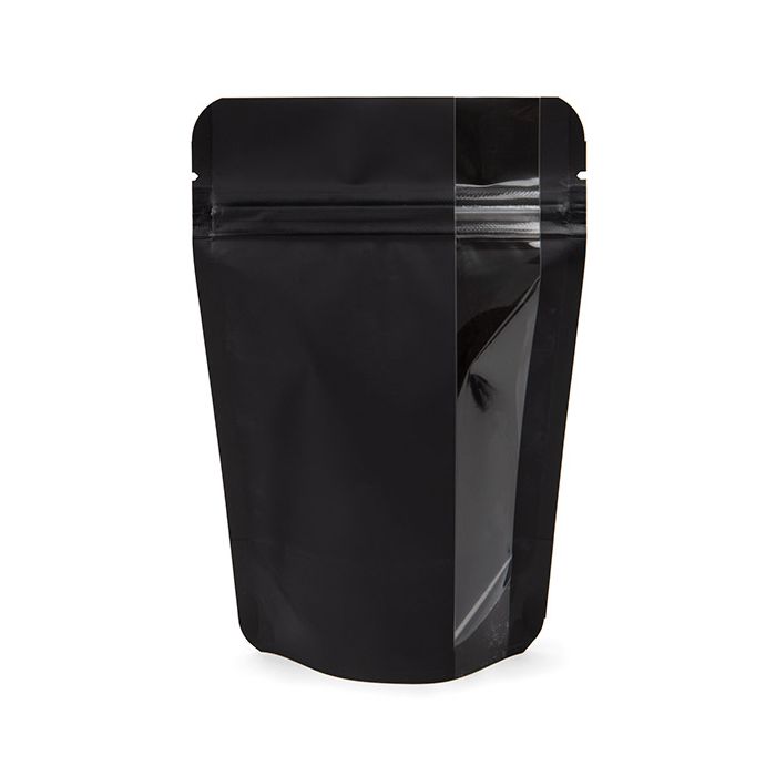 Stand Up Pouches Matte Black With Vertical Window 10,2x6x15,2 cm (100 pieces) [ZBGV2MB]