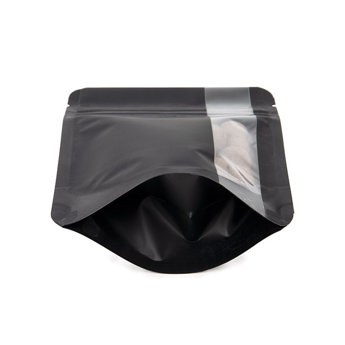Stand Up Pouches Matte Black With Vertical Window 10,2x6x15,2 cm (100 pieces) [ZBGV2MB]
