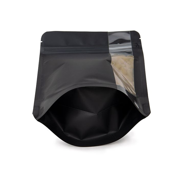 Stand Up Pouches Matte Black With Vertical Window 13x7,9x20,6 cm (100 pieces) [ZBGV3MB]