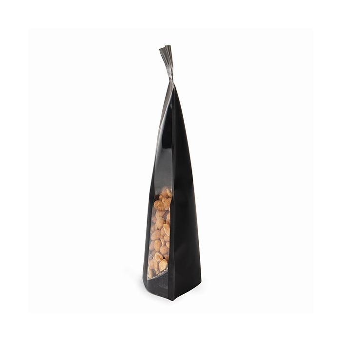 Stand Up Pouches Matte Black With Vertical Window 17,2x8,9x28,6 cm (100 pieces) [ZBGV4MB]