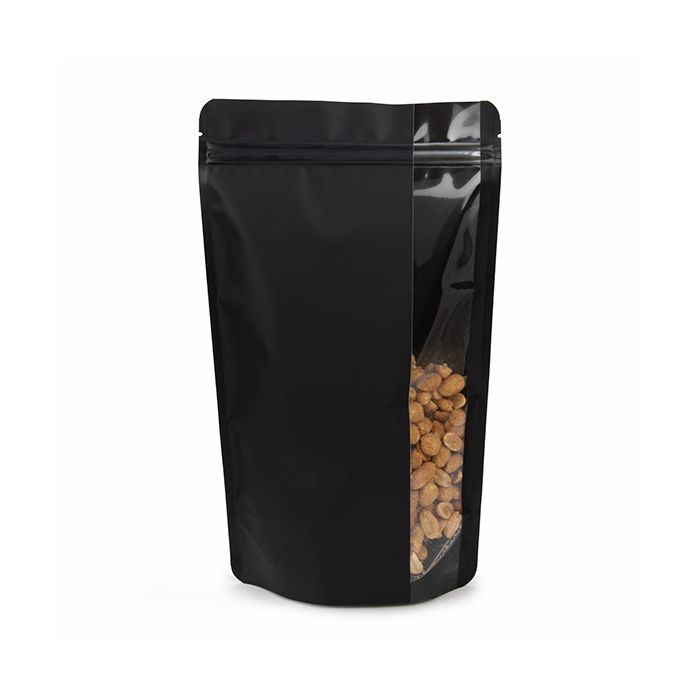 Stand Up Pouches Matte Black With Vertical Window 17,2x8,9x28,6 cm (100 pieces) [ZBGV4MB]