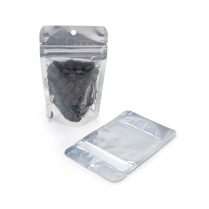 White Backed Stand Up Zipper Pouch 8x5x13 cm with Hang Hole (100 Pieces) [ZBGW1H]