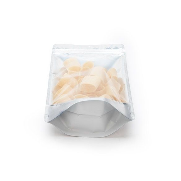 Stand Up Pouches Transparent/White 17x9x28.5cm | 340 grams with hang hole (100 pieces) [ZBGW4H]