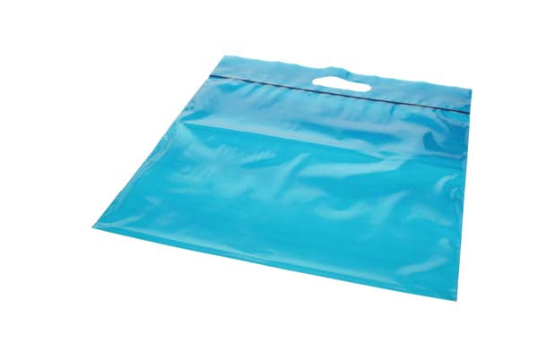 Plastic Carrier Bags Blue 22.9x8.2x18.4cm 75 micron (100 pieces) [ZH13BL5]