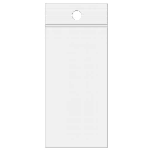 Grip Seal Bags with Hang hole 7.5x30.5cm Crystal Clear PP 50 micron (100 pieces) [ZR312]