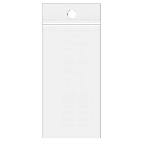 Grip Seal Bags with Hang hole 7.5x18cm Crystal Clear PP 50 micron (100 pieces) [ZR37]
