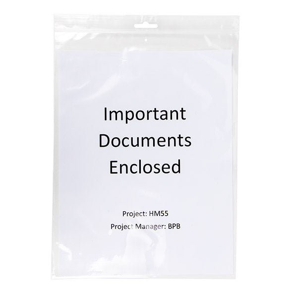 Grip Seal Bags with Euroslot and Vent-hole 23x30.5cm Crystal Clear PP 50 micron (100 pieces) [ZE912V]