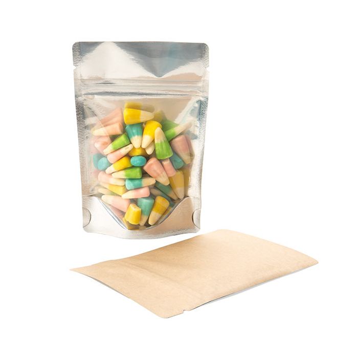 Stand Up Pouches Transparent/Kraft 10x6x15cm | 57 grams (100 pieces) [ZBGK2]