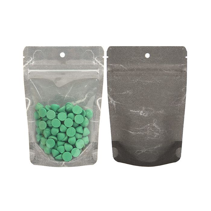 Stand Up Pouches Transparent/Black 10,2x6x15,2cm With Hanghole (100 Pieces) [ZBGR2BCH]