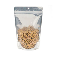 White Backed Stand Up Zipper Pouch  15 x 9 x 23 cm with Hang Hole