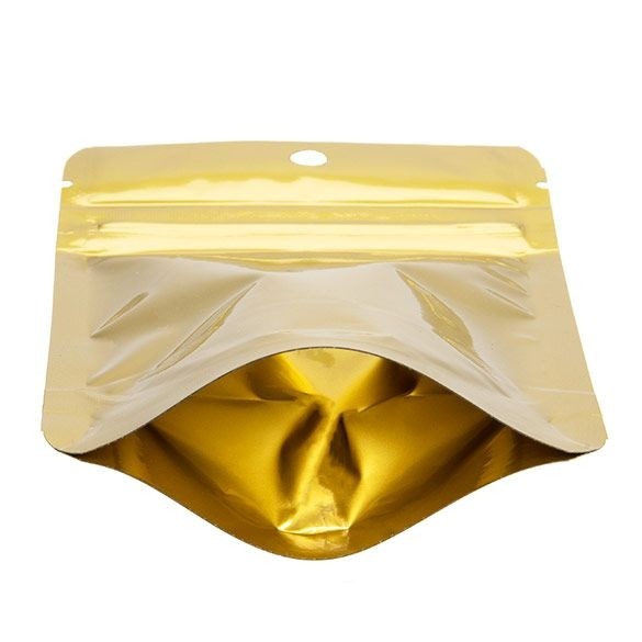 Stand Up Pouches Gold 8x5x13cm | 28 grams With hang hole (100 pieces) [ZBGM1GH]