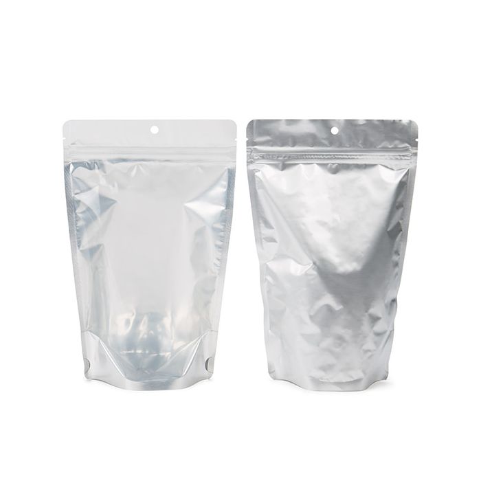 Stand Up Pouches Silver 14,9x8,9x23,2cm With Hanghole (100 Pieces) [ZBGS7H]