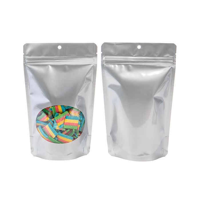 Stand Up Pouches Silver 13x7,9x20,6cm (100 Pieces) [ZBGO3SH]