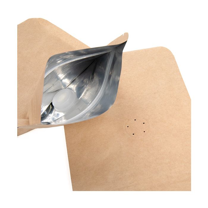 Stand Up Pouches Kraft 10,2x6x15,2cm w/Valve (100 Pieces) [ZBGM2K]