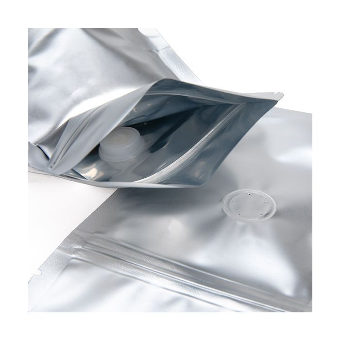 Stand Up Pouches Silver 10,2x6x15,2cm w/Valve (100 Pieces) [ZBGM2SV]