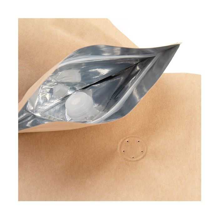 Stand Up Pouches Kraft 13x7,9x20,6cm w/Valve (100 Pieces) [ZBGM3K]