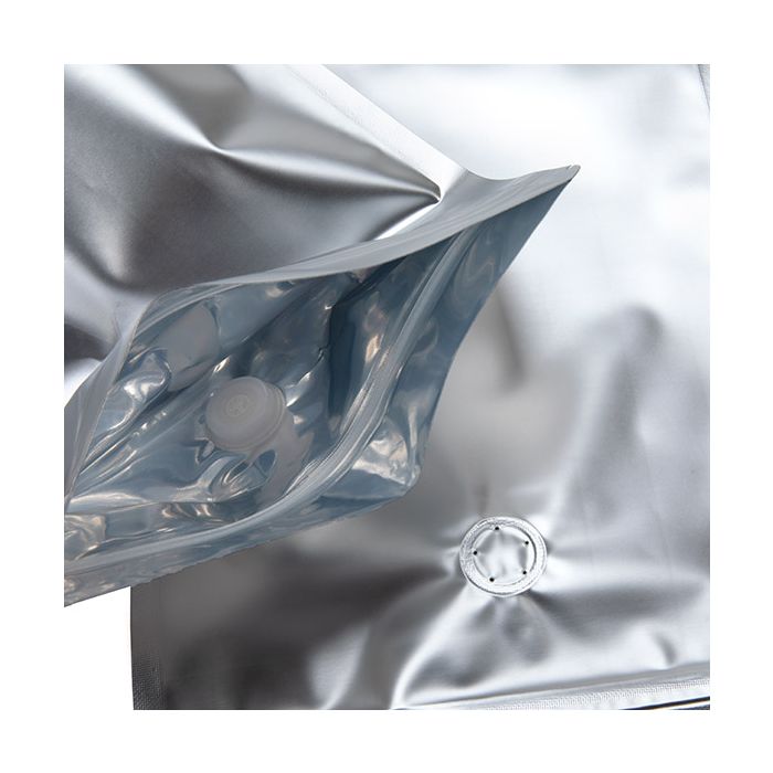 Stand Up Pouches Silver 17,1x8,9x28,6cm w/Valve (100 Pieces) [ZBGM4SV]