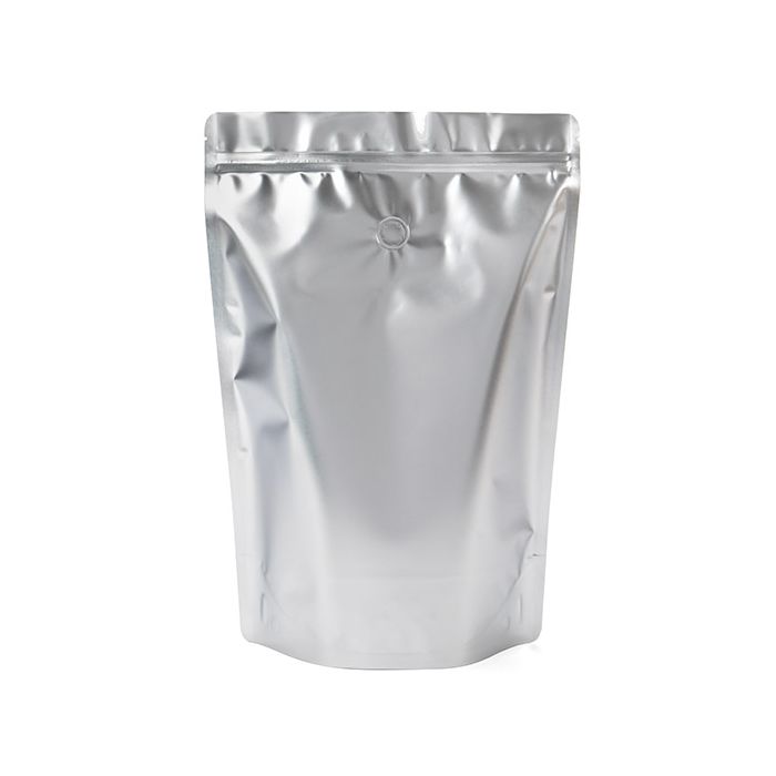 Stand Up Pouches Silver 22,9x12,1x34,3cm w/Valve (100 Pieces) [ZBGM6SV]