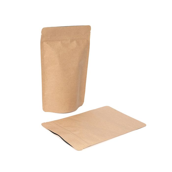 Stand Up Pouches Kraft 14,9x8,9x23,2cm w/Valve (100 Pieces) [ZBGM7K]