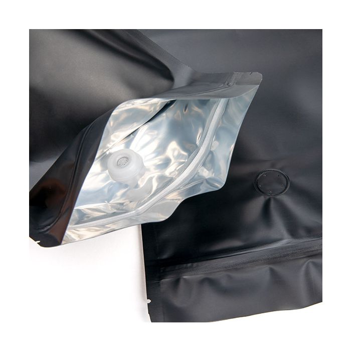 Stand Up Pouches Black 14,9x8,9x23,2cm w/Valve (100 Pieces) [ZBGM7MBV]