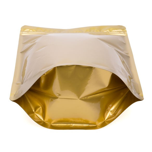 Stand Up Pouches Transparent/Gold 23x12x34.5cm | 907 grams (100 pieces) [ZBGG6]