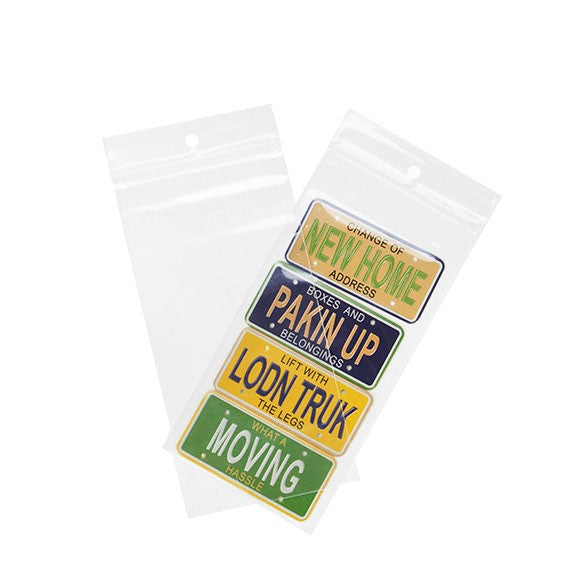 Grip Seal Bags with Hang hole 7.5x15cm Crystal Clear PP 50 micron (100 pieces) [ZR36]
