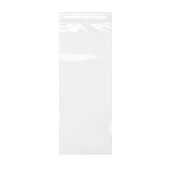 Grip Seal Bags with Hang hole 10x25.5cm Crystal Clear PP 50 micron (100 pieces) [ZR410]