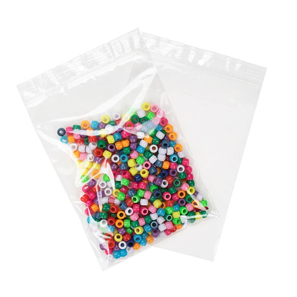Grip Seal Bags with Hang hole 12.5x18cm Crystal Clear PP 50 micron (100 pieces) [ZR57]
