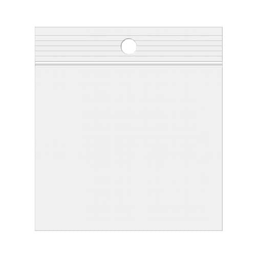 Grip Seal Bags with Hang hole 10x10cm Crystal Clear PP 100 micron (100 pieces) [Z4R44]
