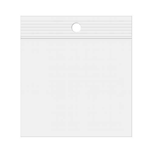Grip Seal Bags with Hang hole 5x5cm Crystal Clear PP 50 micron (100 pieces) [ZR22]