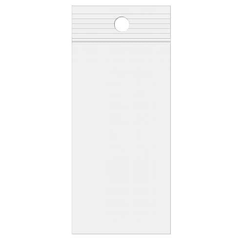 Grip Seal Bags with Hang hole 7.5x20.5cm Crystal Clear PP 50 micron (100 pieces) [ZR38]