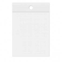 Grip Seal Bags with Hang hole 10x23cm Crystal Clear PP 100 micron (100 pieces) [Z4R49]