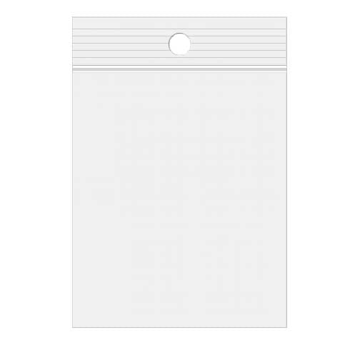 Grip Seal Bags with Hang hole 7.5x10cm Crystal Clear PP 50 micron (100 pieces) [ZR34]