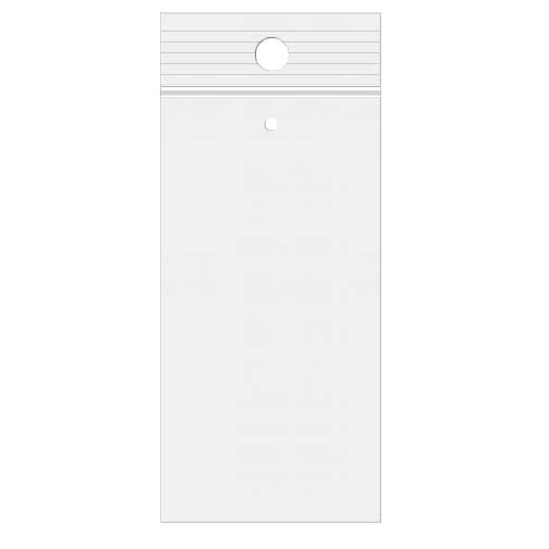 Grip Seal Bags with Hang and Vent-hole 7.5x20.5cm Crystal Clear PP 50 micron (100 pieces) [ZR38V]