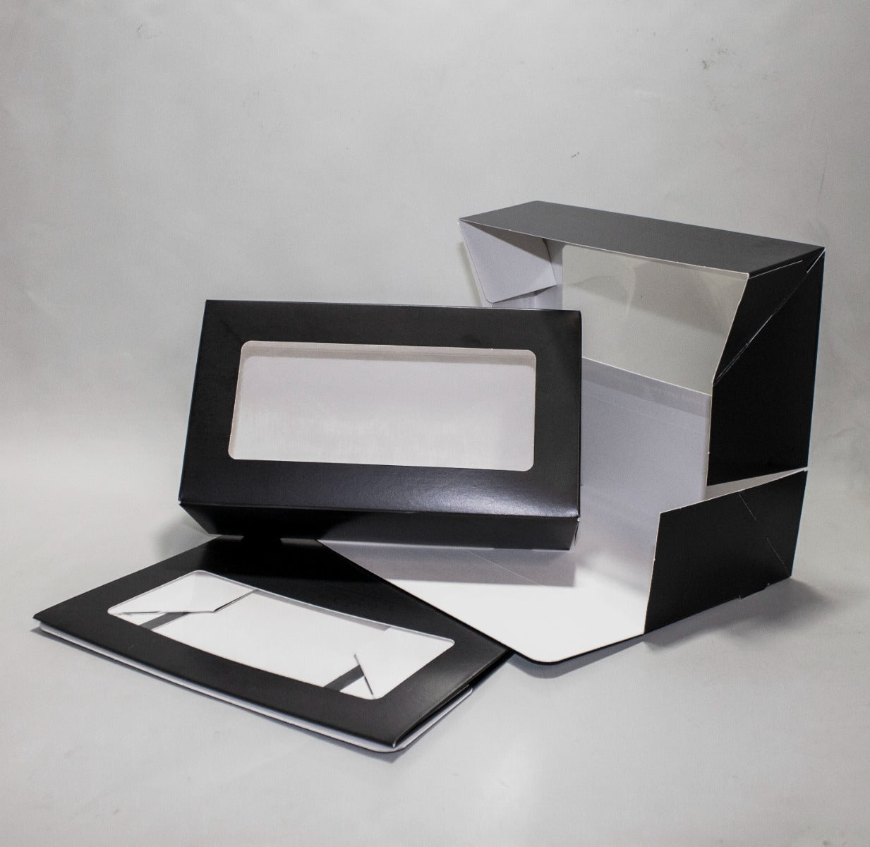 Kraft boxes Black with Window 21.5x6.4x12 cm (125 pieces) [TB2112B]