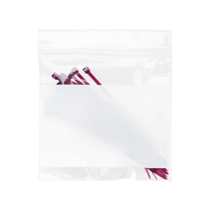 Grip Seal Bags with Write-on-Panel 10x10cm Crystal Clear PP 50 micron (100 pieces) [ZWC44]